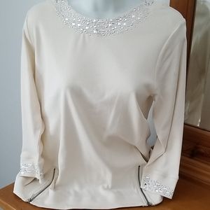 Tunic top (embellished neckline/cuff)